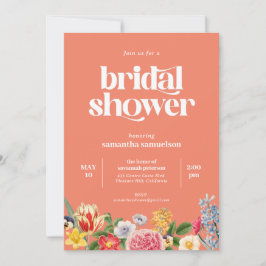 Invitación Jardín floral de primavera Fiesta ducha de novia