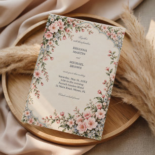 Invitación Jardín Floral Inglés Antiguo Heirloom