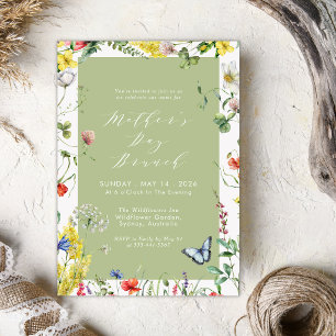 Invitación Jardín floral moderno flores brunch del día de la 