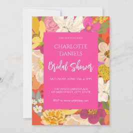 Invitación Jardín Floral Pink Bridal Shower