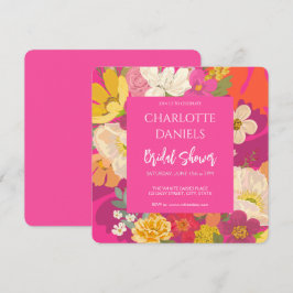 Invitación Jardín Floral Pink Bridal Shower