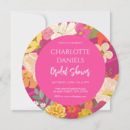 Invitación Jardín Floral Pink Bridal Shower