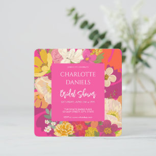 Invitación Jardín Floral Pink Bridal Shower