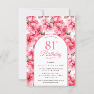 Invitación Jardín Floral Rosa Arco Pretty Chic Cumpleaños 81
