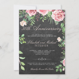 Invitación Jardín Floral Rústico 50 Aniversario de Boda