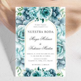 Invitación Jardín floral verde Nuestra Boda Boda española