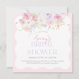 Invitación Jardín Floral Wavy Flor silvestre moderna ducha de