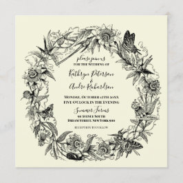Invitación Jardín floral y Boda mariposa