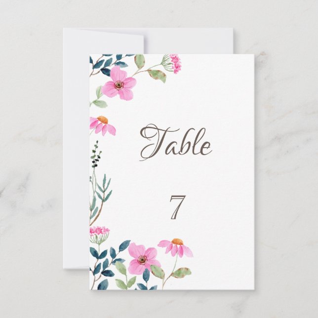 Invitación Jardín Flores Rosadas  (Anverso)