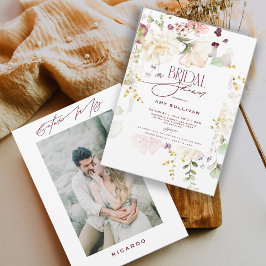Invitación Jardín Flores Verdor Boho Floral Despedida de Solt