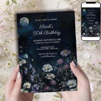 Invitación Jardín Florido bajo la Luz de la Luna Cumpleaños 5