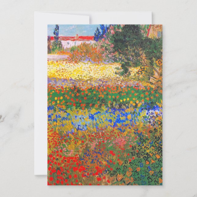 Invitación Jardín Florido de Vincent Van Gogh (Anverso)
