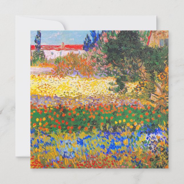 Invitación Jardín Florido de Vincent Van Gogh (Anverso)