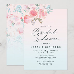 Invitación Jardín Francés Floral Peonía Boda Ducha Nupcial