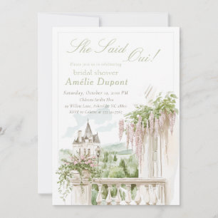 Invitación Jardín francés romántico Chateau Bridal Shower