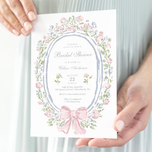Invitación Jardín Manor Flores Pintadas Bridal Shower