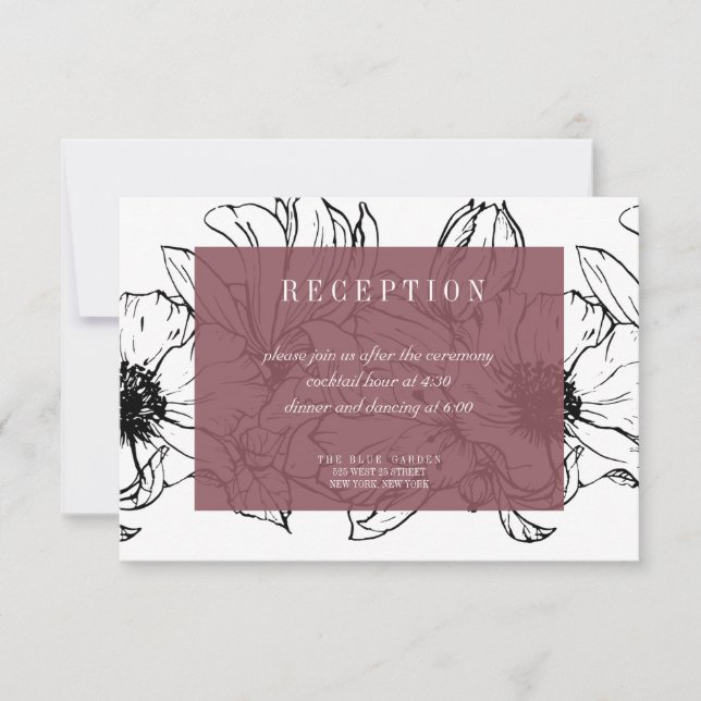 Invitación Jardín moderno | Rosa | Boda floral RSVP (Anverso)