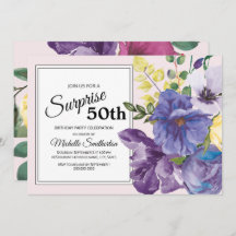 Jardín Morado Amarillo Floral Rosa 50 cumpleaños