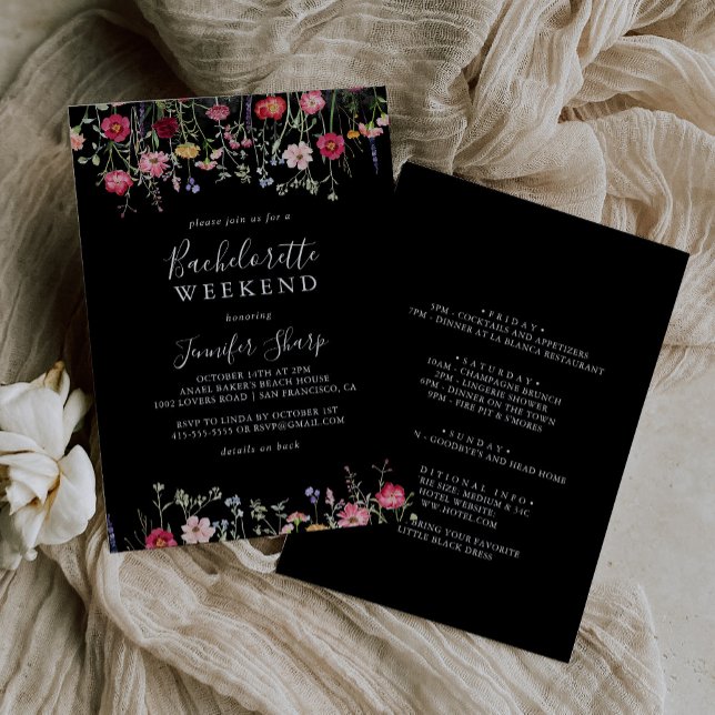 Invitación Jardín Multicolor Flor silvestre Bachelorette Week (Subido por el creador)