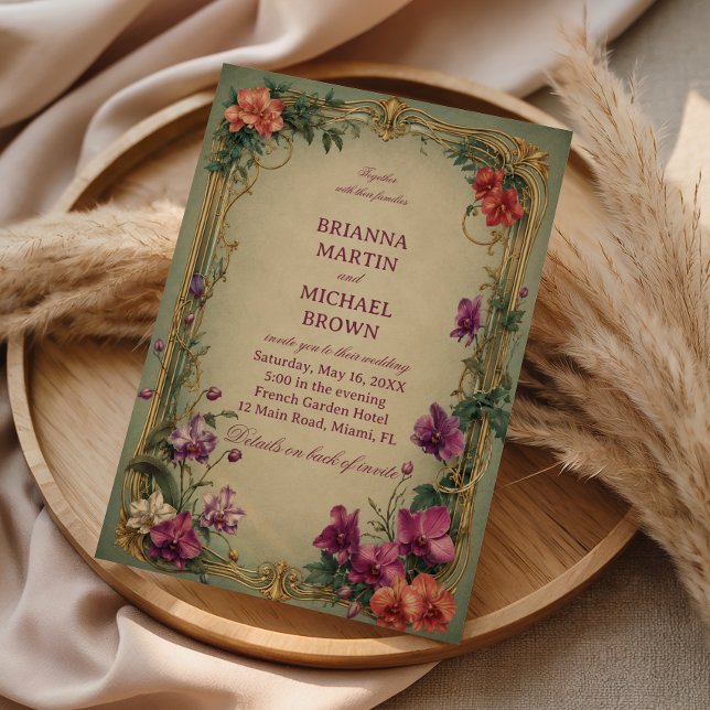 Invitación Jardín Ornamental Floral Vintage (Subido por el creador)