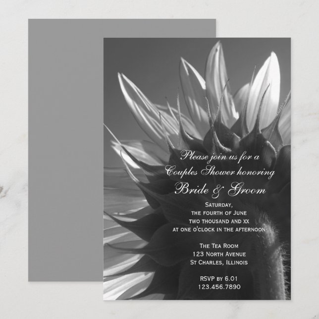 Invitación Jardín Parejas de girasol Ducha de matrimonio (Anverso / Reverso)