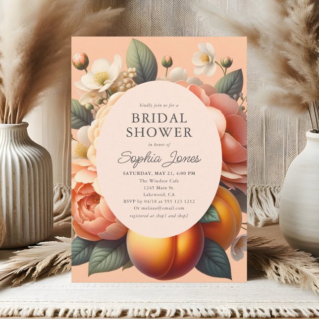 Invitación Jardín Pastel Blooms Peach Bridal (Subido por el creador)