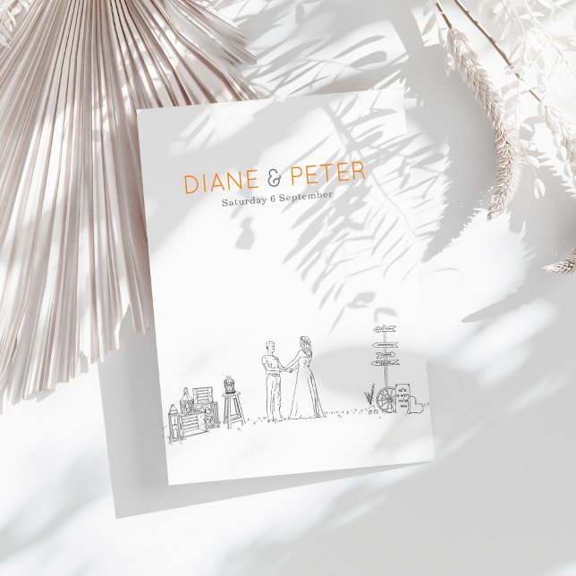 Invitación Jardín Picnic Minimalista Negro y Boda Blanco (Subido por el creador)