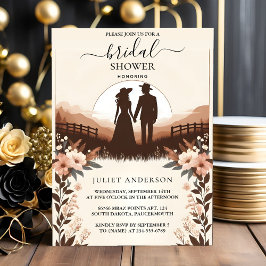 Invitación Jardín Primavera Wood Boho Rústica Bridal Shower