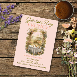 Invitación Jardín Rococó Soleado Brunch Galentine Flores Té