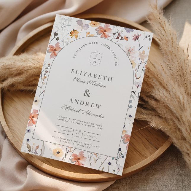 Invitación Jardín Romántico de Bodas con Flores Silvestres (Subido por el creador)