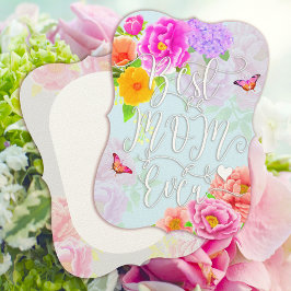 Invitación Jardín Romántico de Peonías Azul Mejor Mamá