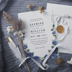 Invitación Jardín Romántico de Peonías Boda Moderna Elegante