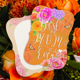 Invitación Jardín Romántico de Peonías Naranja Mejor Mamá