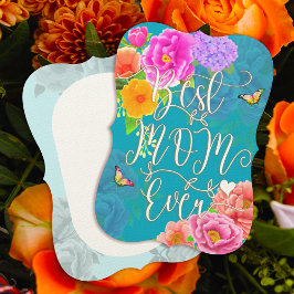 Invitación Jardín Romántico de Peonías Verde Azul Mejor Mamá