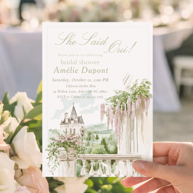 Invitación Jardín romántico francés Château Despedida de solt (Subido por el creador)