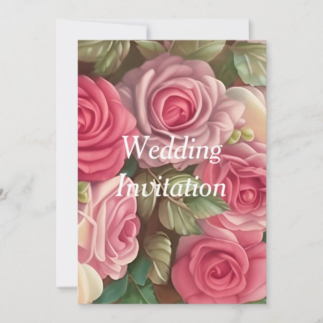 Invitación Jardín Rosa de Victoria - Boda Bouquet (Anverso)