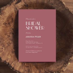 Invitación Jardín Rosa   Rosa oscuro Boda ducha de novia