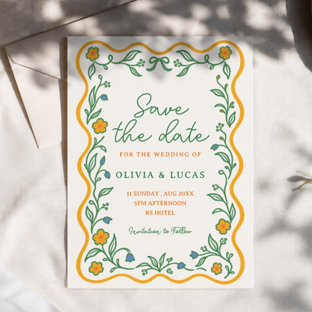 Invitación Jardín rústico de flores silvestres Guarda la fech (Subido por el creador)