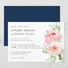 Invitación Jardín salvaje | boda botánico de acuarela rosa