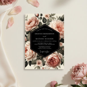 Invitación Jardín sonrojado florece boda
