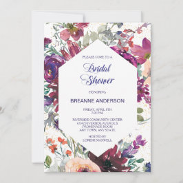 Invitación Jardín Splash Moderno Floral Bridal Shower