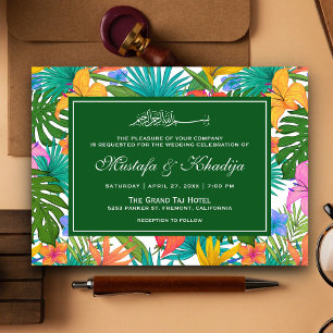 Invitación Jardín Tropical Islámico de Boda de Colores Exótic