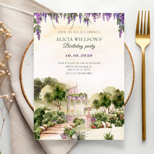Invitación Jardín verde soñador acuarela elegante
