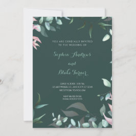 Invitación Jardín verde y rosa moderno deja al Boda