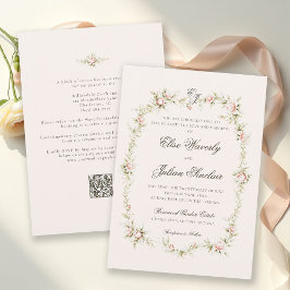 Invitación Jardín Vintage Etéreo Floral Todo en un vestido de