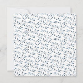 Invitación Jardín Willow Elegante Floral Azul y Blanca