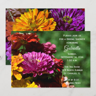 Invitación Jardín Zinnia Flowers Bridal Shower