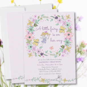 Invitación Jardincito de la pequeña hada caprichosa, ducha de