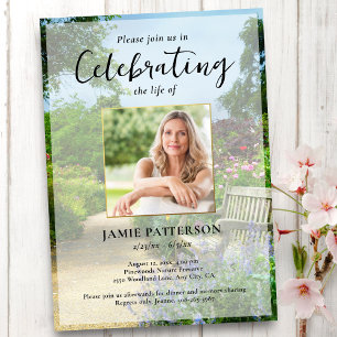 Invitación Jardinero, Celebración de la Vida Foto Personaliza