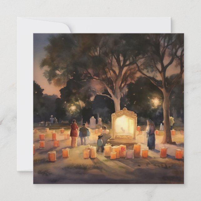 Invitación "Jardines de recuerdo" de Dia de los Muertos (Anverso)